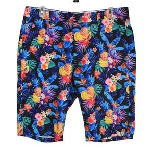 NWT Hreski‎ Golf Shorts mens size 34 Tropical Fruits Colorful Bright Chino